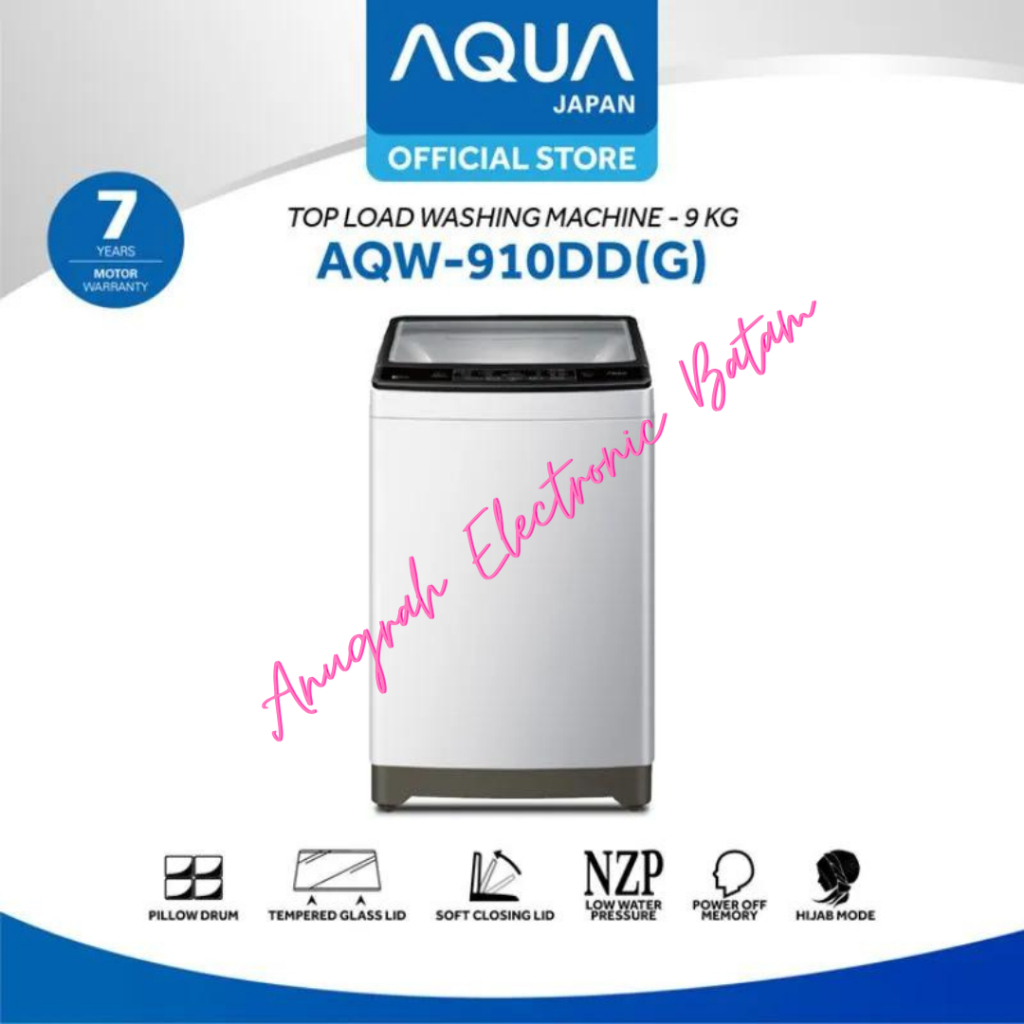 AQUA JAPAN Mesin Cuci Top Load 9 Kg AQW-910DD (G) AQW 910DD BATAM