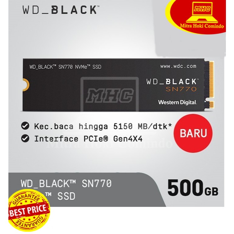 SSD WD BLACK SN770 500GB SSD NVME WD BLACK 500GB M.2 NVME