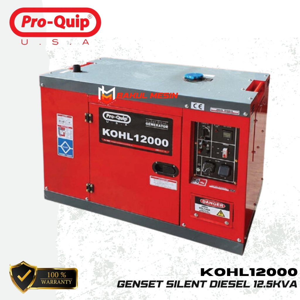 PROQUIP KOHL12000 Genset Silent Diesel KOHL 12000 Generator 12.5 KVA