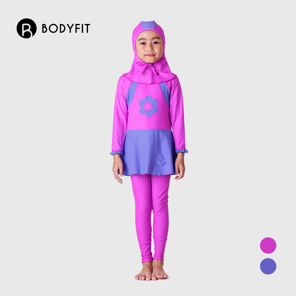 Bodyfit Mila Swimsuit Kids | Baju Renang Muslim Selam Panjang Anak Perempuan