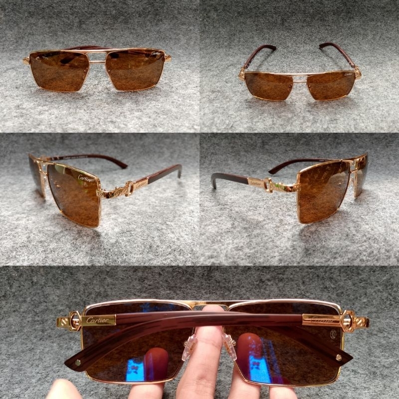 KACAMATA CARTIER KAYU Trend Fashion Vintage Sunglasses