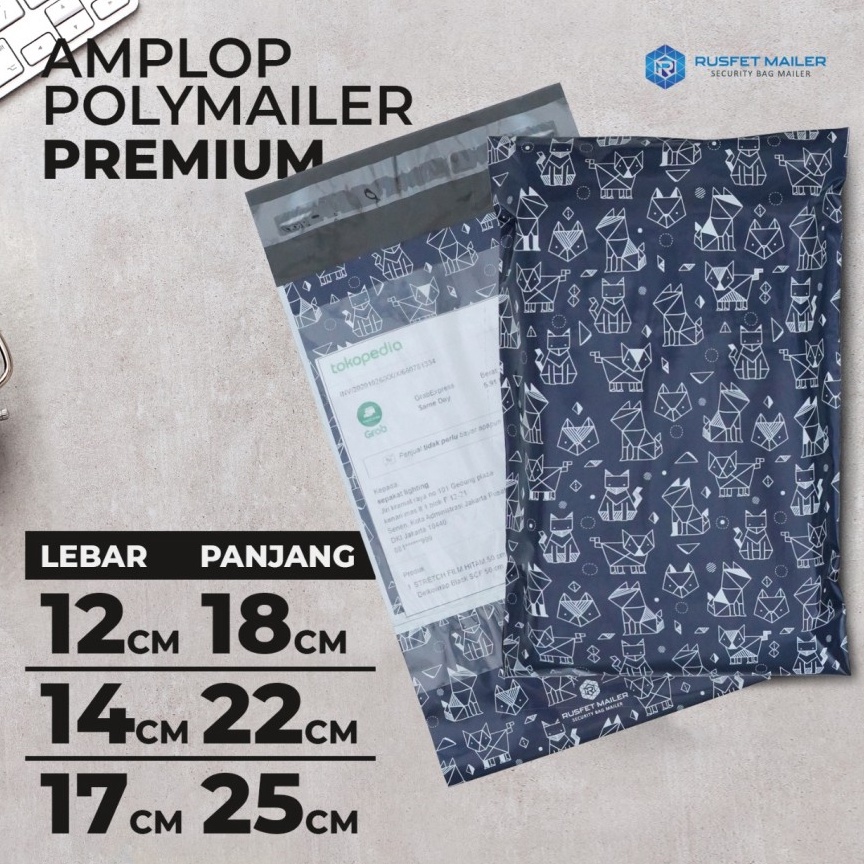 

hfSale AMPLOP PLASTIK POLYMAILER DOG ORIGAMI 3 VARIASI ADA KANTONG ALAMAT 58
