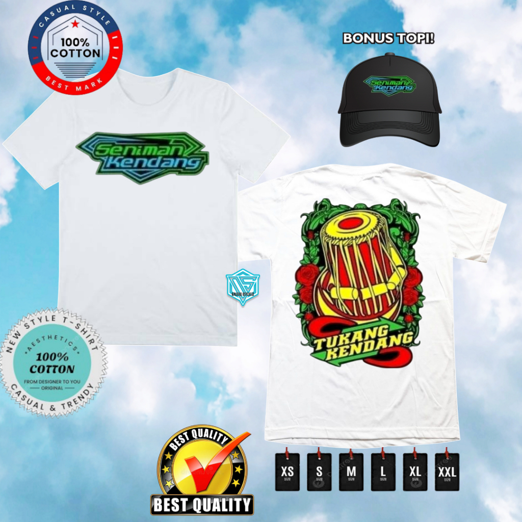 KAOS DISTRO SENIMAN KENDANG TUKANG KENDANG KEREN BONUS TOPI JARING HITAM