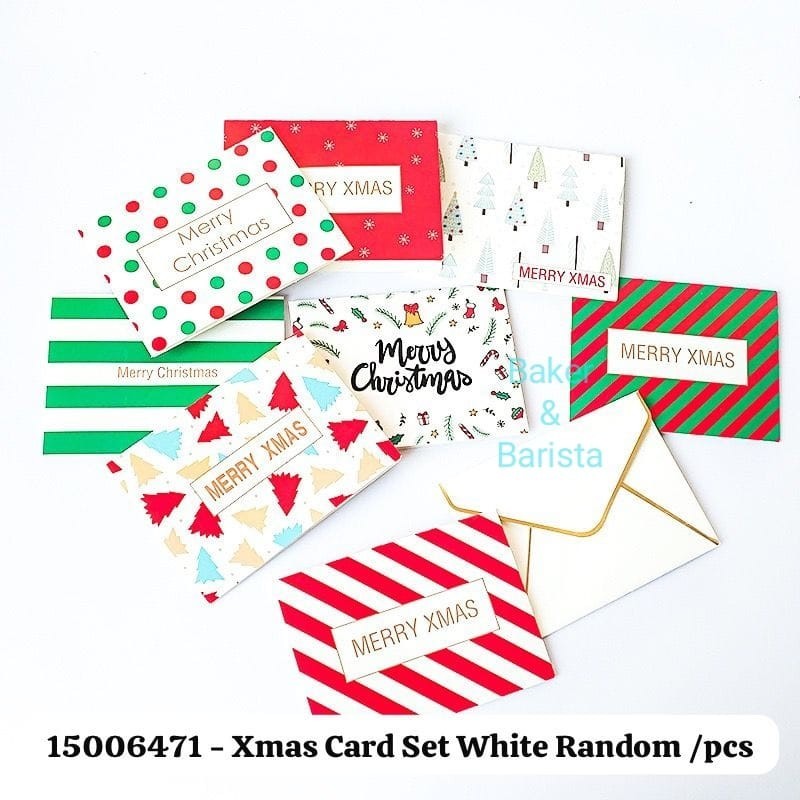 

Xmas Card Set White Random 1pcs include Amplop Kartu Natal / Gantungan Gift Tag Christmas Hanger Xmas Hang Tag / Xmas Card