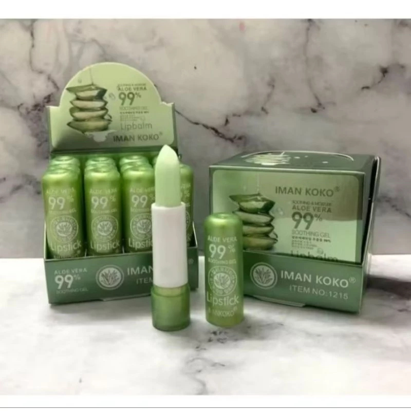 LUSINAN ISI 12PCS Lip Balm Aloevera Lipbalm Alovera 99% Meover