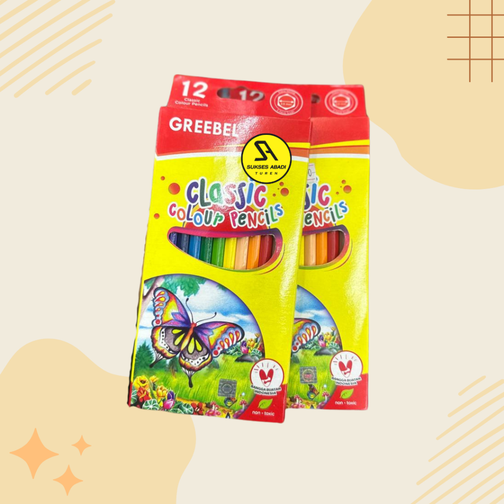 

Pensil warna murah malang Pensil Warna Greebel Panjang Isi 12 - 12 Classic Color Pencils