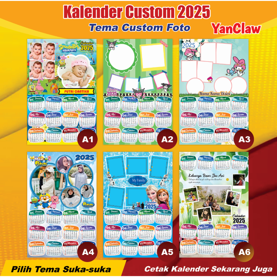 

Kalender 2025 costum foto sendiri suka2