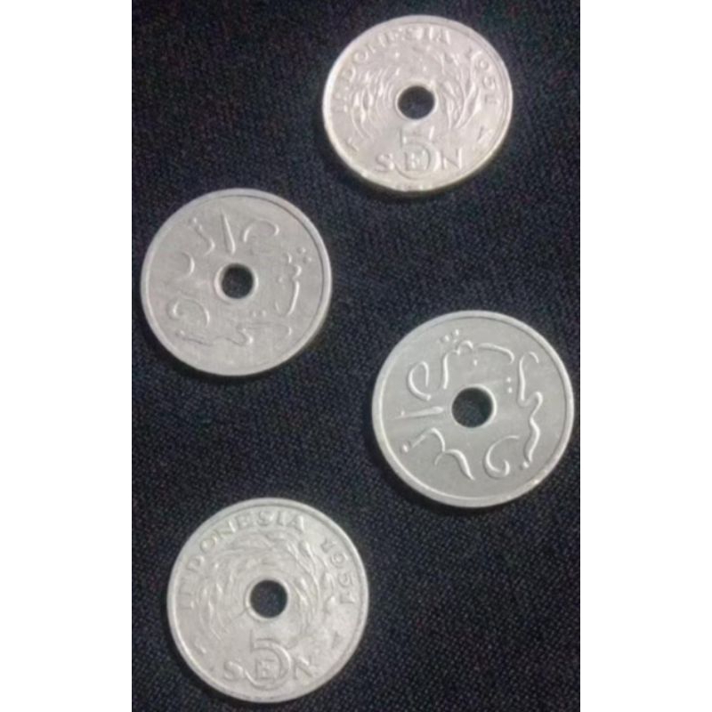 uang koin 5 sen silver
