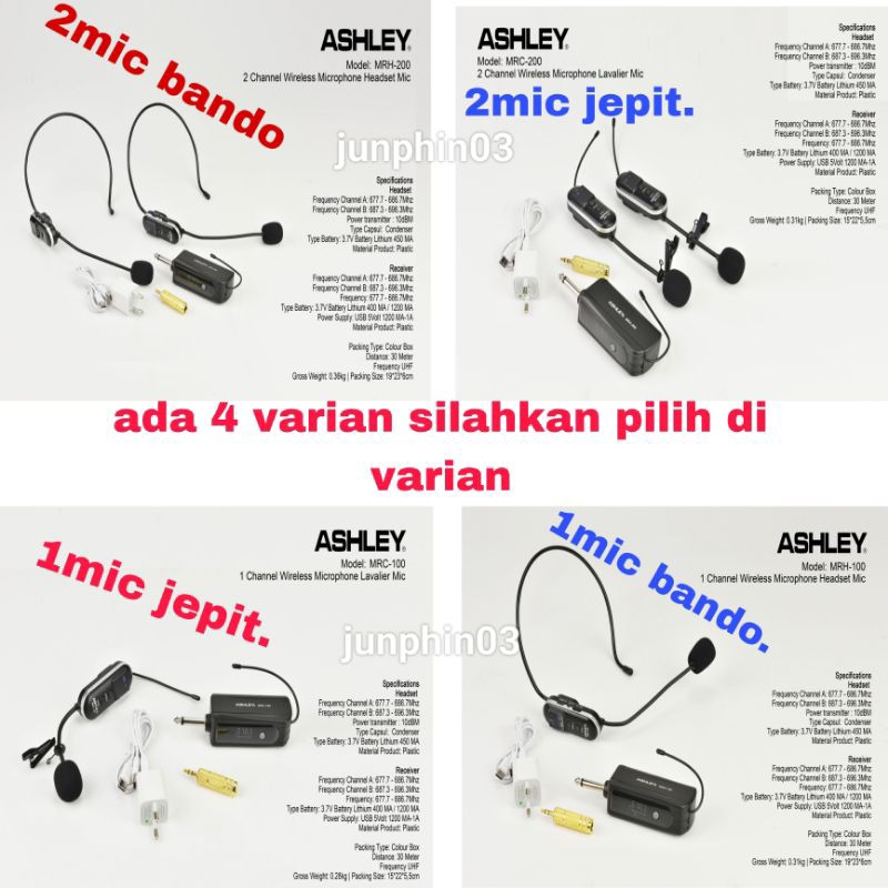 mic wireless Ashley mic bando mic clip on mic imam