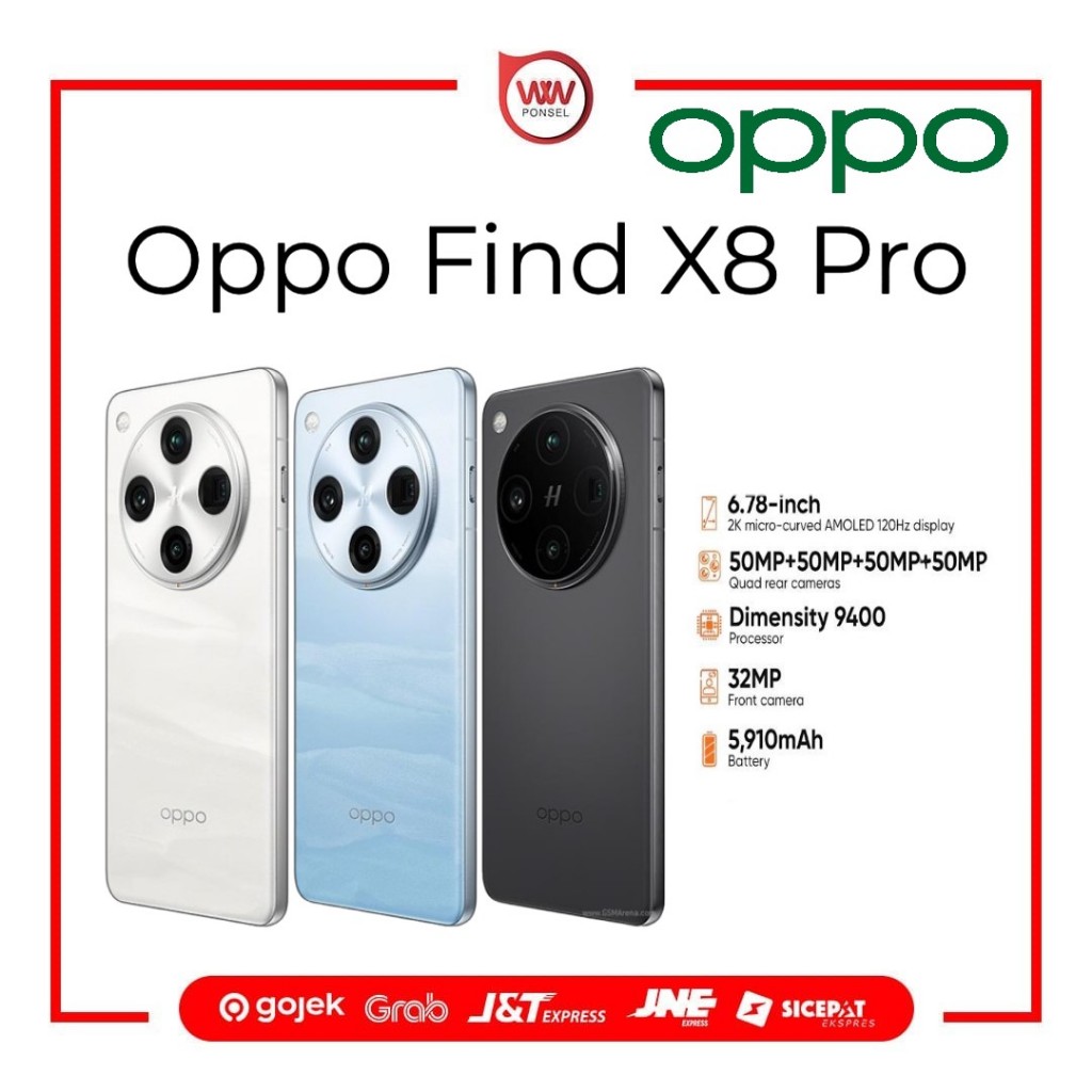 Hp Oppo Find X8 Pro Ram 16GB Internal 512GB Garansi Resmi