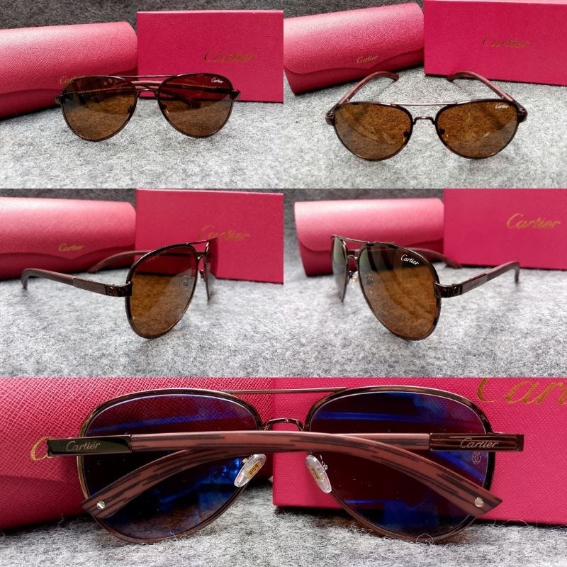 KACAMATA CARTIER KAYU AVIATOR Trend Fashion Vintage Sunglasses