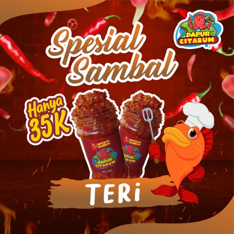 

Dapur citarum - Spesial sambal teri cabe merah, full terinya disetiap sendok suapan, ukuran berat 160 gram