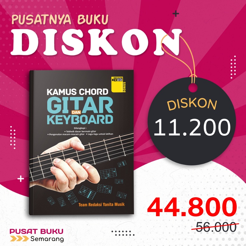 KODE Q72E Buku Kunci Kamus Chord Gitar Dan Keyboard