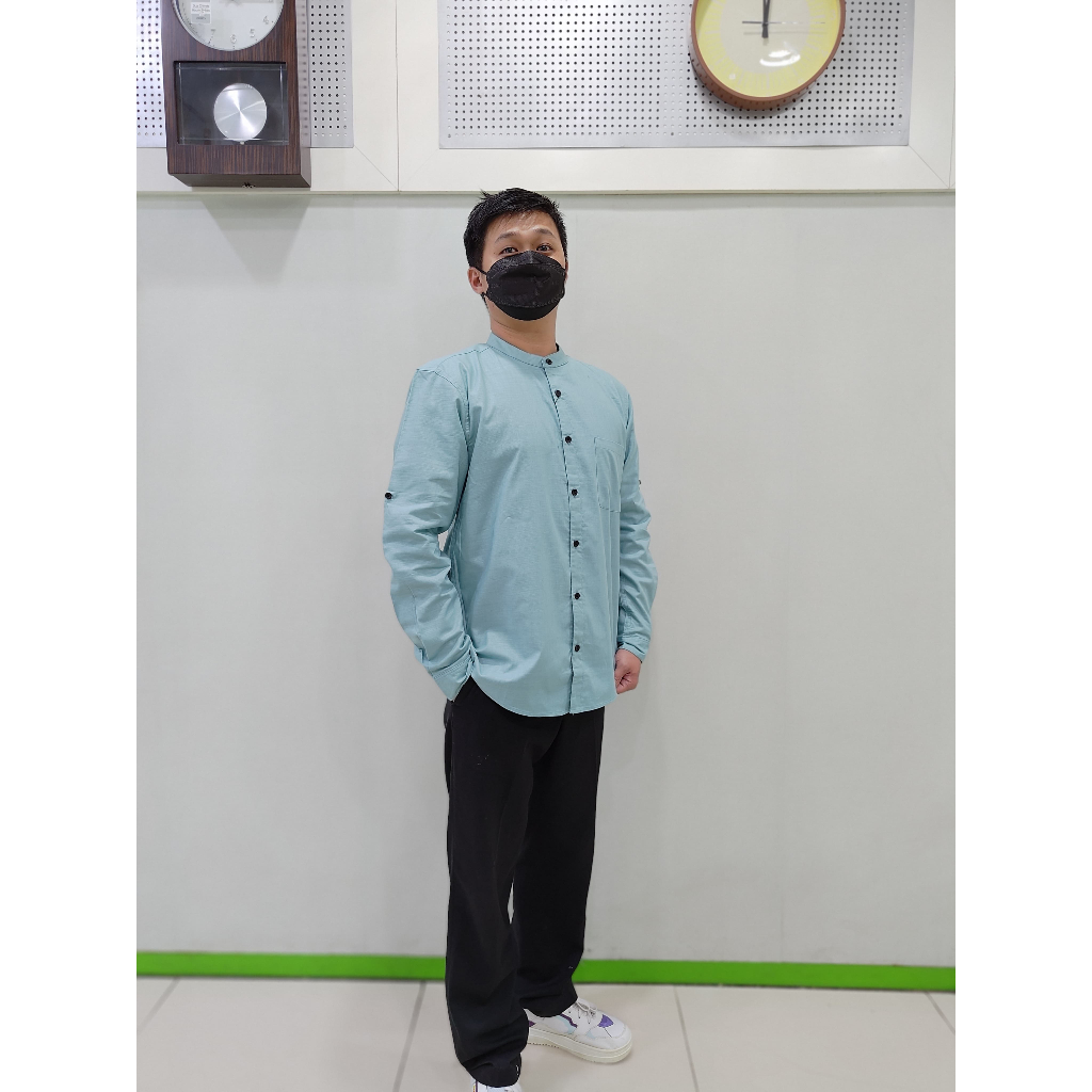 Kemeja Koko Lengan Panjang Pria Dewasa MINT