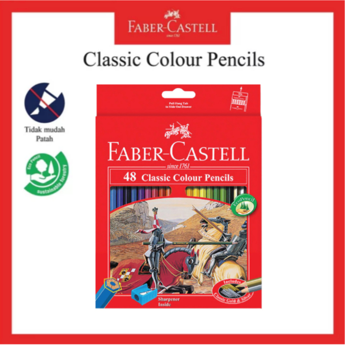 

PENSIL WARNA BESAR / COLORED PENCIL / PENSIL WARNA FABER CASTELL CLASSIC 48 LARGE