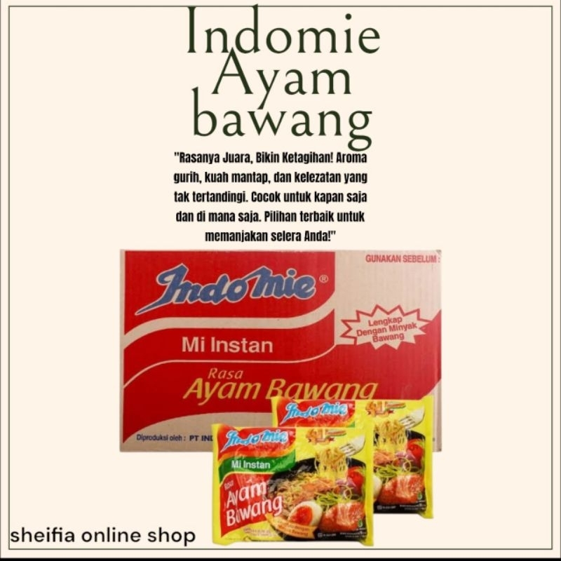 

indomie kuah ayam bawang 1dus/30pcs/20pcs/10pcs/5pcs
