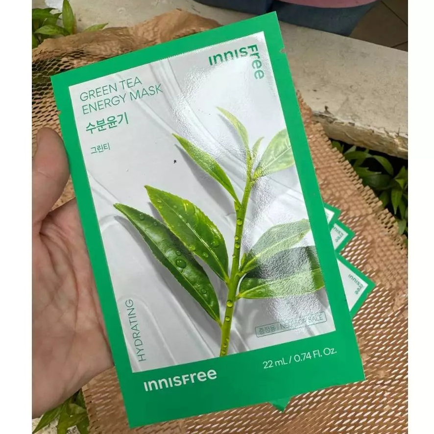 [100% Original] Innisfree Green Tea Energy Mask Hydrating 22 ml Masker Wajah