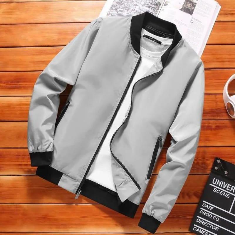 Jacket Bomber Polos Minimalis Taslan Keren Jaket Bomber Parasut Casual Jaket Pria Wanita Jaket Paras