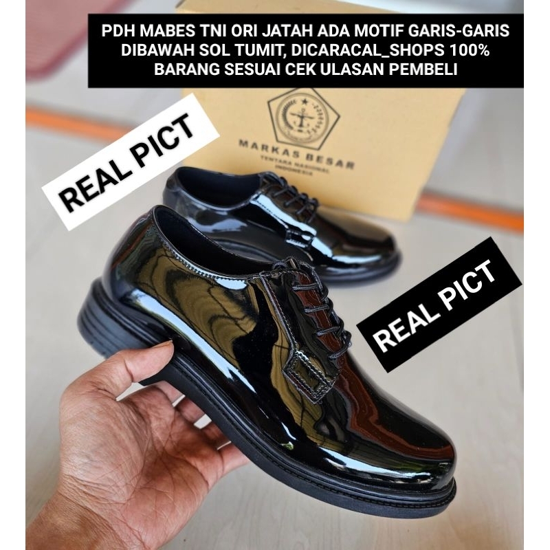 SEPATU PDH TNI ASLI JATAH/SEPATU PDH MABES TNI ASLI ADA MOTIF GARIS-GARIS