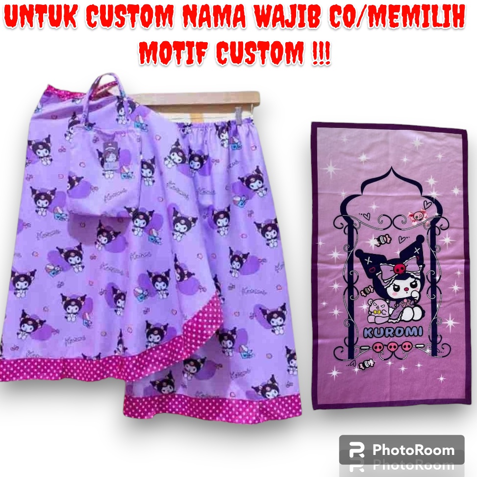KODE R58C MUKENA DAN SEJADAH CUSTOM NAMA UNTUK ANAK  MUKENA ANAK  SEJADAH ANAK KARAKTER  MUKENA DAN 