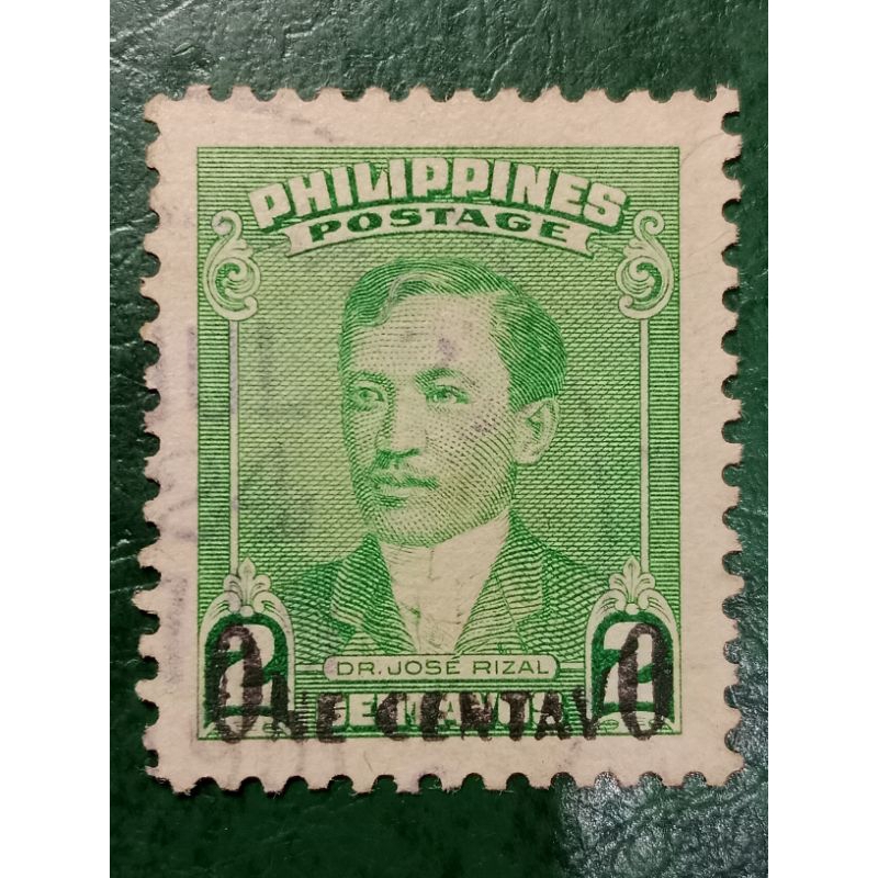 

Prangko Filipina Cetak Tindih One Centavo Dr Jose Rizal Tahun 1950 USED