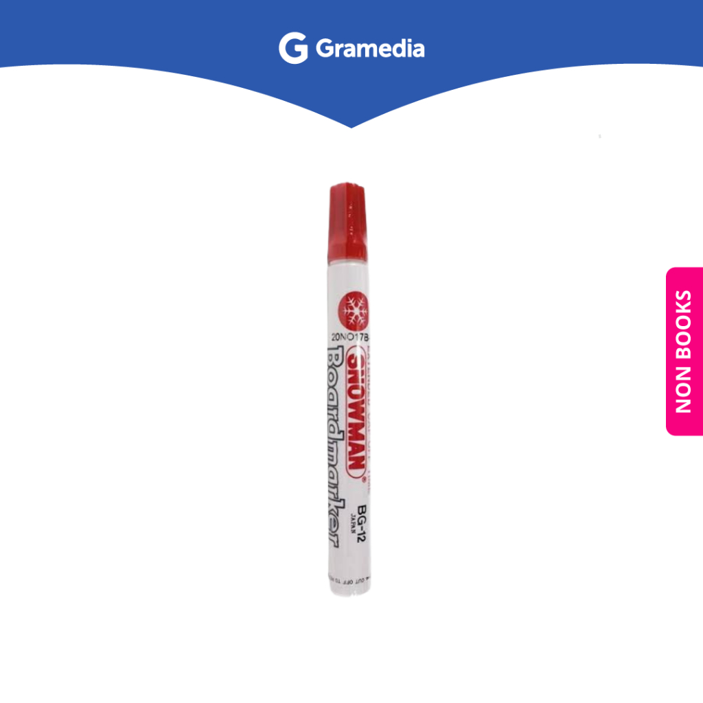 

Gramedia Depok - SNOWMAN B.MARKER BG-12 RED Spidol Satuan