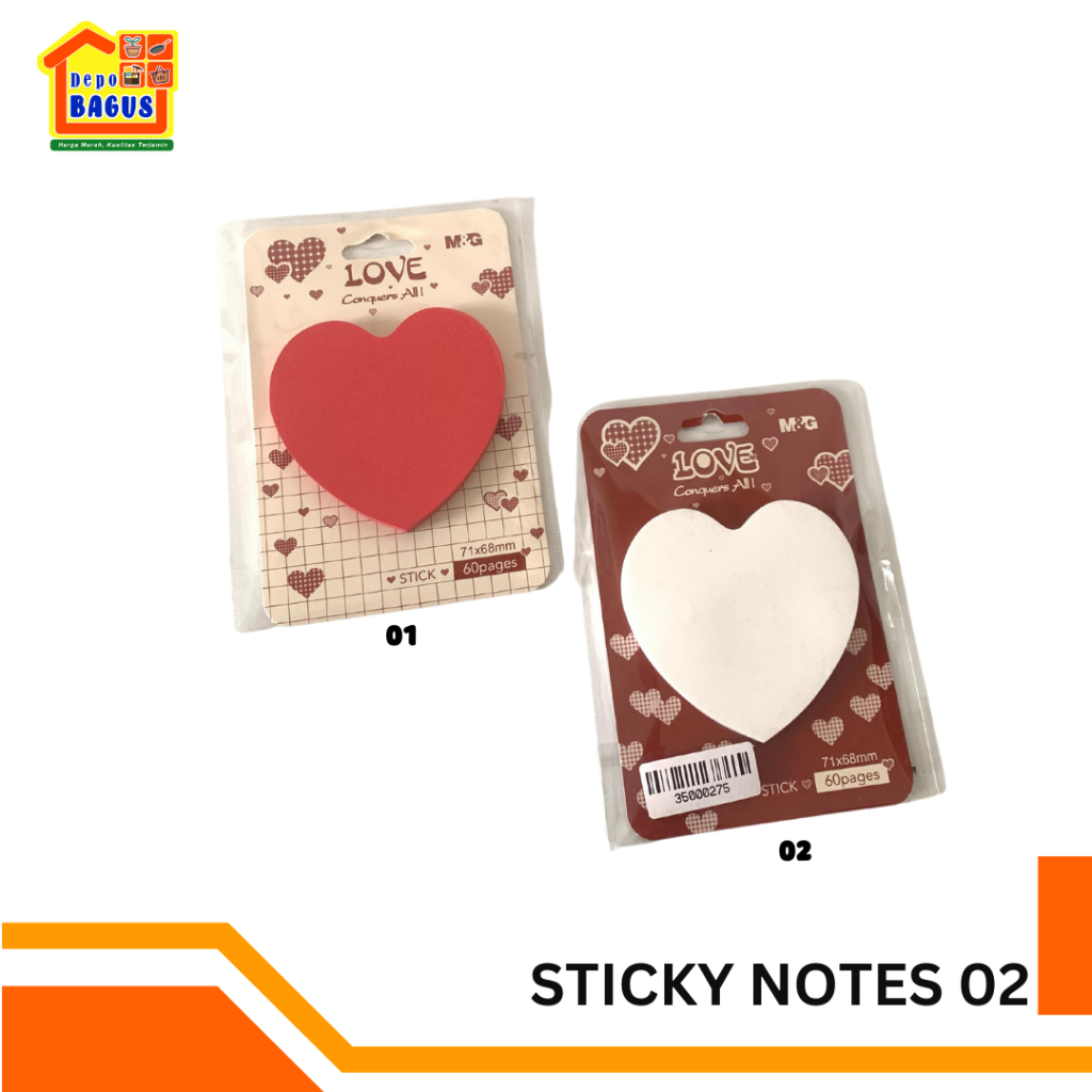 

Sticky Notes Heart 71X68mm 60set Kertas Memo Kerta Catatan