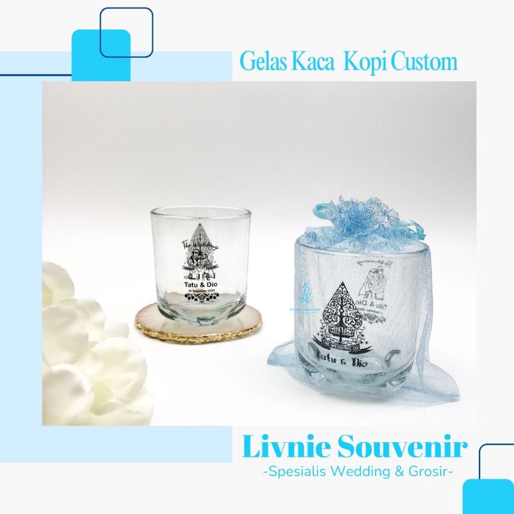 Souvenir Gelas Kopi Custom Sablon