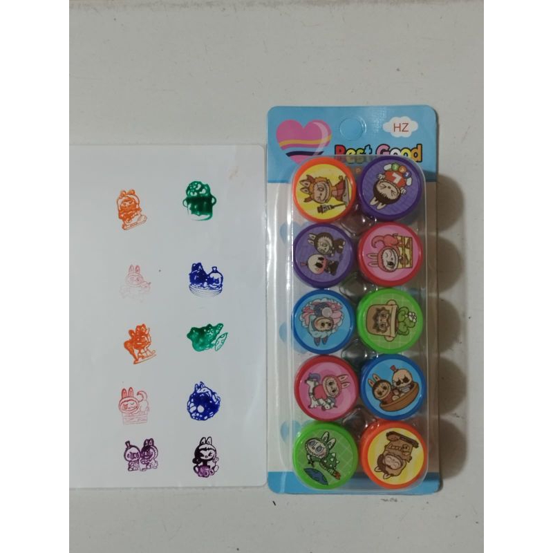 

COD PROMO PERPACK ISI 10pcs MAINAN MURAH ANAK STEMPEL CAP LABUBU KUROMI STEMPEL KARAKTER