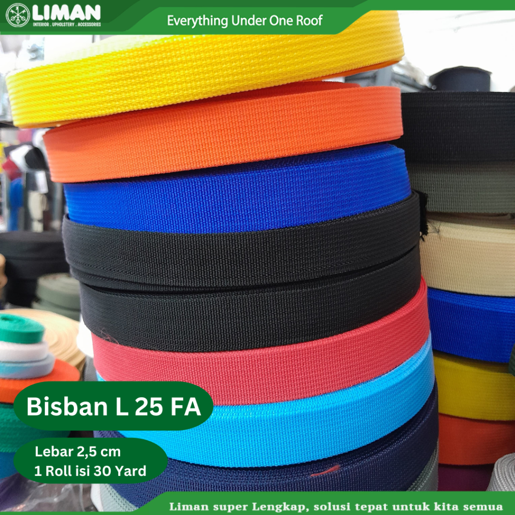 

Bisban L 25 FA 1 Roll (isi 30 yard) / Webbing / Pelipit