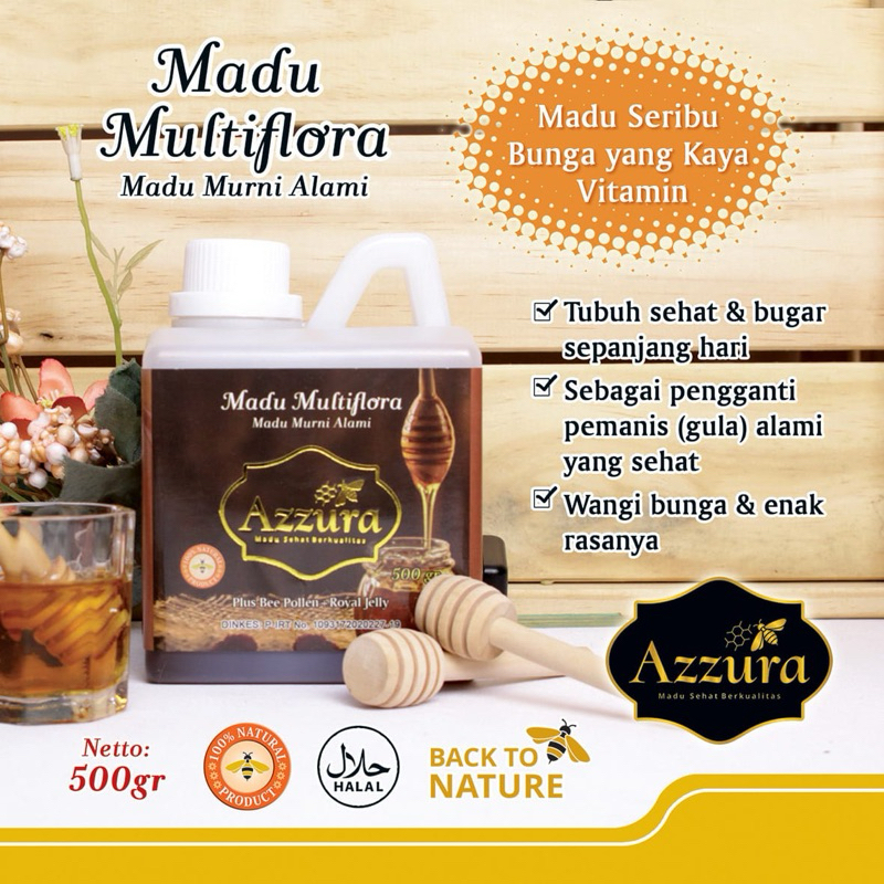 

Madu Azzura / Madu Multiflora / Madu Murni Nusantara / Madu Asli / Madu Murni (Kemasan Jerigen 500 gr)