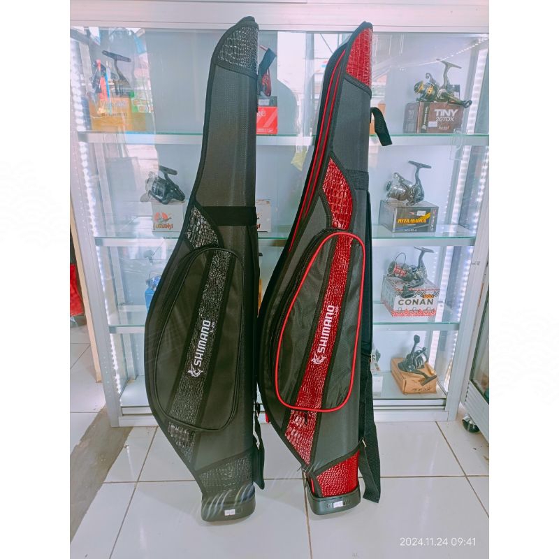 TAS PANCING SHIMANO MOTIF KULIT MEWAH | Tas Joran Hard Case | 2 Rod Case muat 2 joran pancing