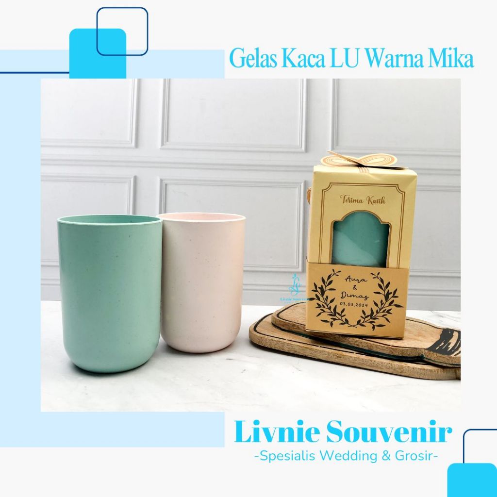 Souvenir Gelas Lokal Plastik Box Jasmine Kut Custom