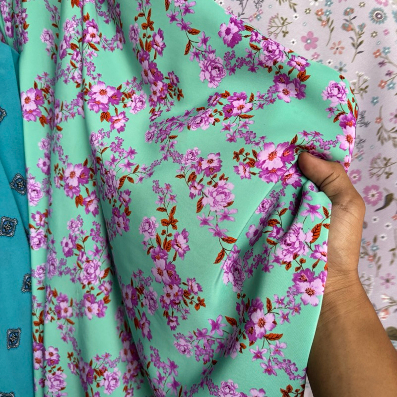 kain wolpeach motif bunga - kain bahan wolpeach motif - kain bahan motif - kain Wolfis motif - kain 