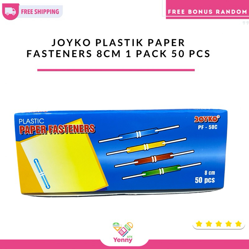 

Joyko Plastik Paper Fasteners Ukuran 8Cm (1 Pack 50 Pcs)