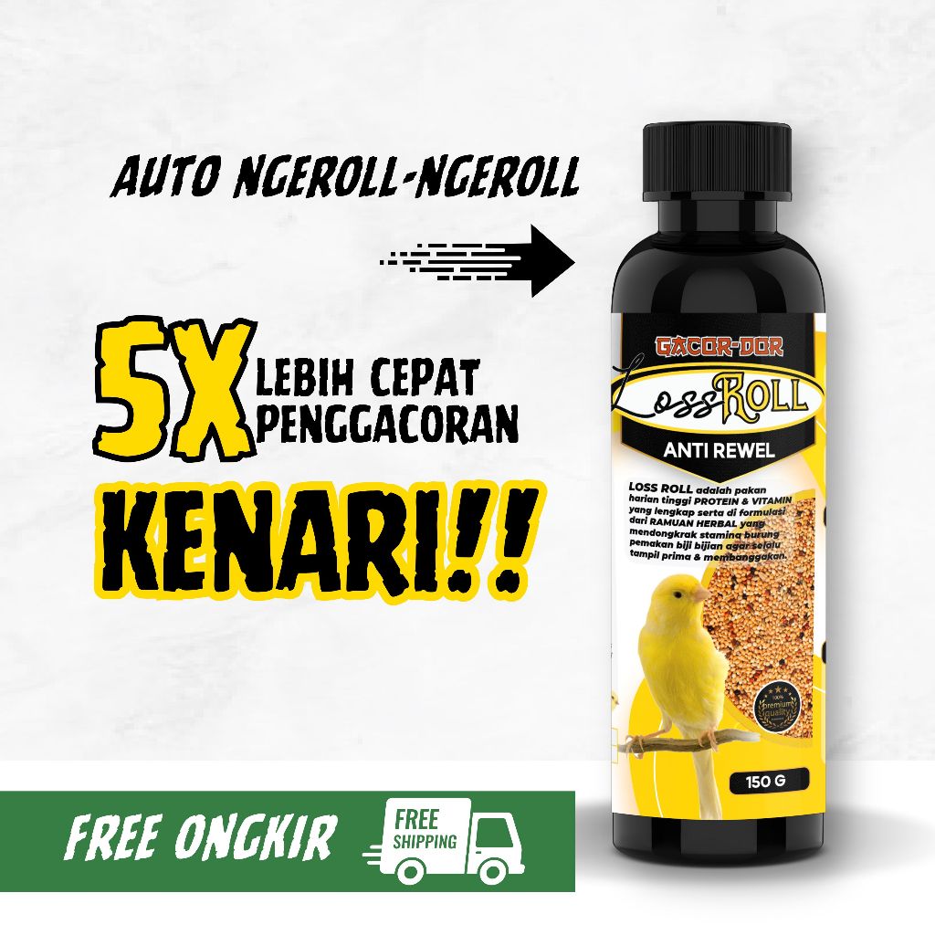 GEMA KICAU - GACOR DOR Loss Roll - Kenari, Lovebird & Burung Pemakain Biji-bijian Pakan Multivitamin