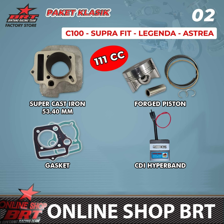 PAKET KLASIK 2 & 7 TOURING BORE UP BRT C100 ASTREA GRAND SUPRA X SUPRA FIT REVO 100 LEGENDA PRIMA WI