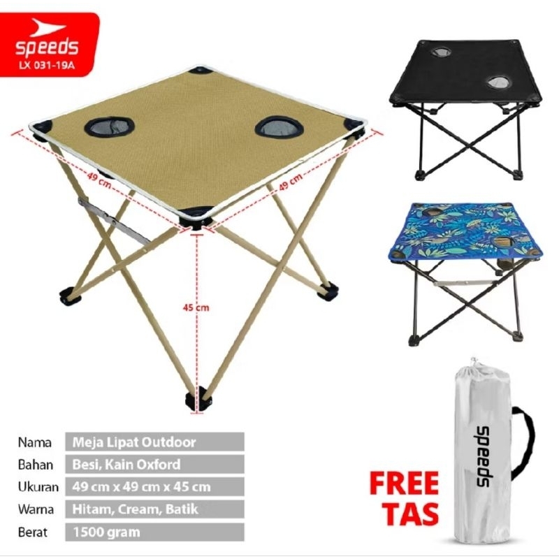 Meja Lipat Portable Outdoor Indoor Multifungsi Speeds