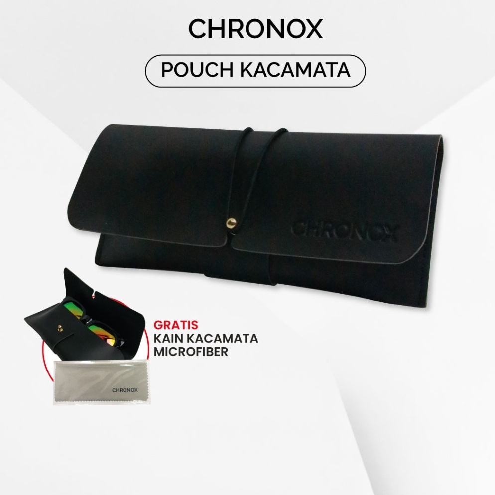 KODE E63R Tempat Kacamata Bahan Kulit Kotak Hardcase Box  Dompet Kacamata Case Sunglasses Chronox