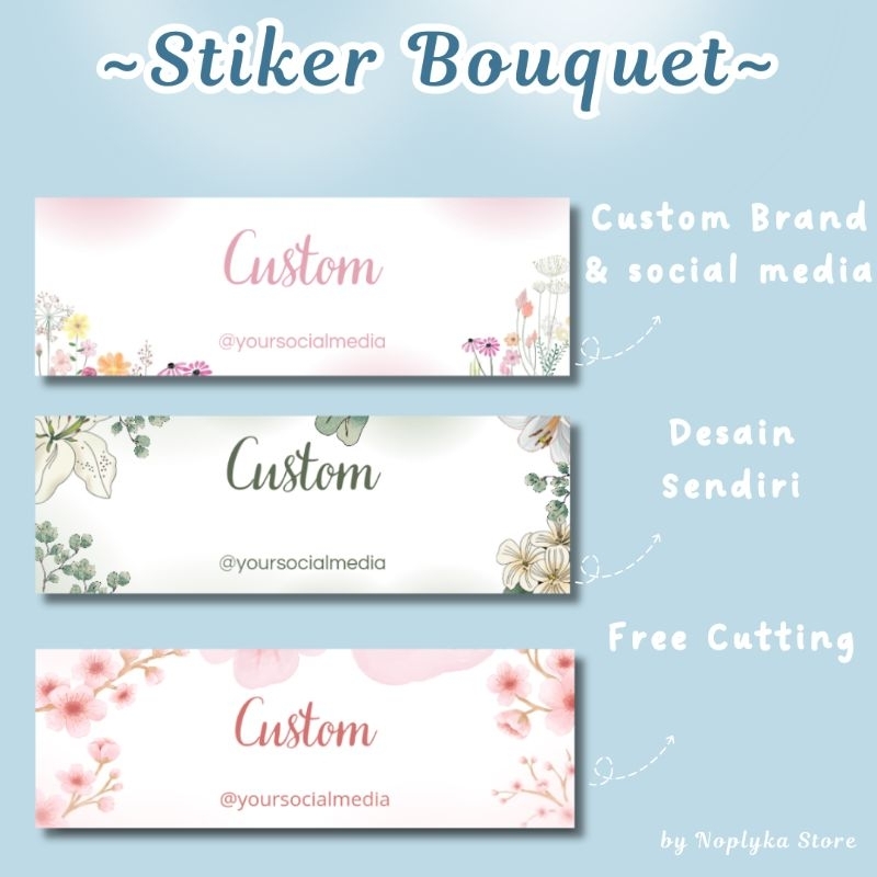 Stiker Label Buket Bunga Bouquet Flower Florist