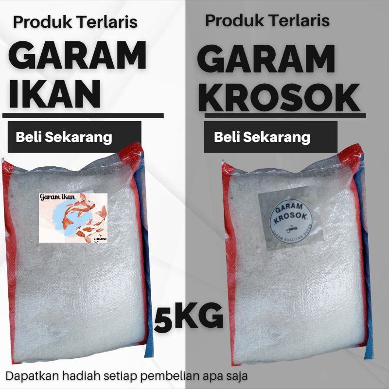 

GARAM KROSOK 5KG - GARAM IKAN 5KG - GARAM KASAR 5KG