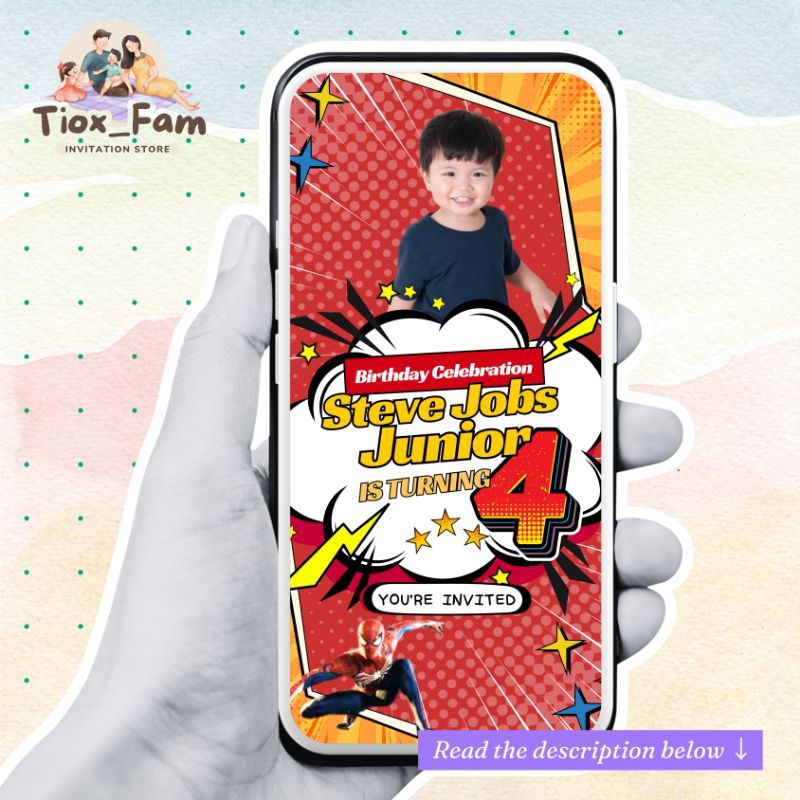 Undangan Ulang Tahun Anak Digital Spiderman