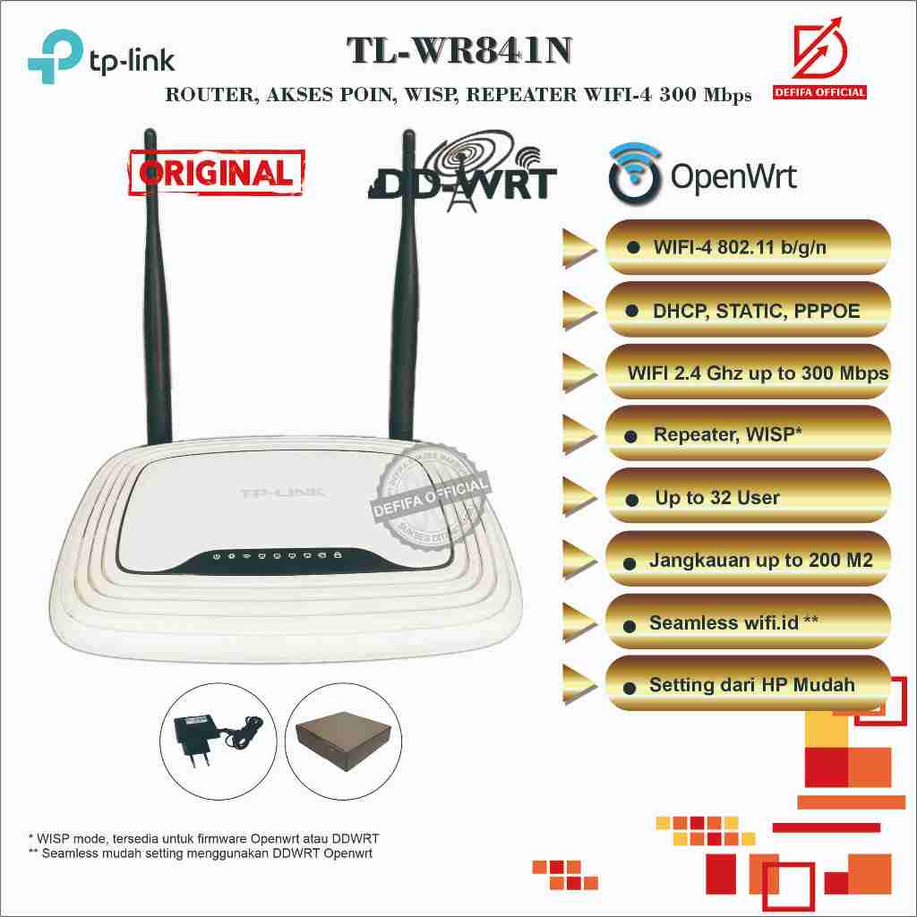 Router TP-Link TL-WR841N Openwrt DDWRT WISP Akses Poin Repeater