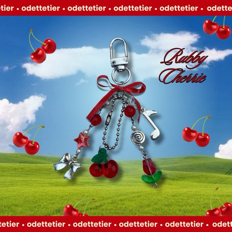 keychain cherry | bagcharm cherry | bagcharm red cherry | keychain red cherry | ganci cherry (ruby c