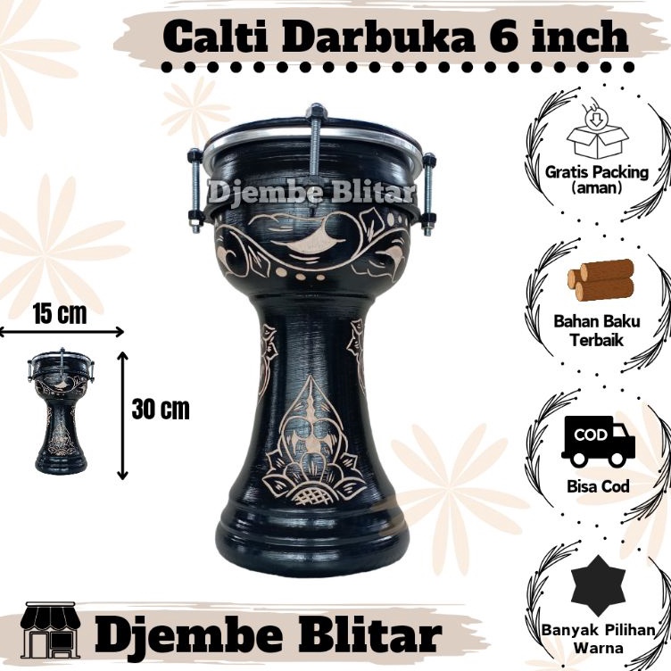 Diskon Besar  Calti Darbuka Termurah 6 inch Dumbuk Mika Kendang Anak Mainan Anak Kayu Alat Musik Tra