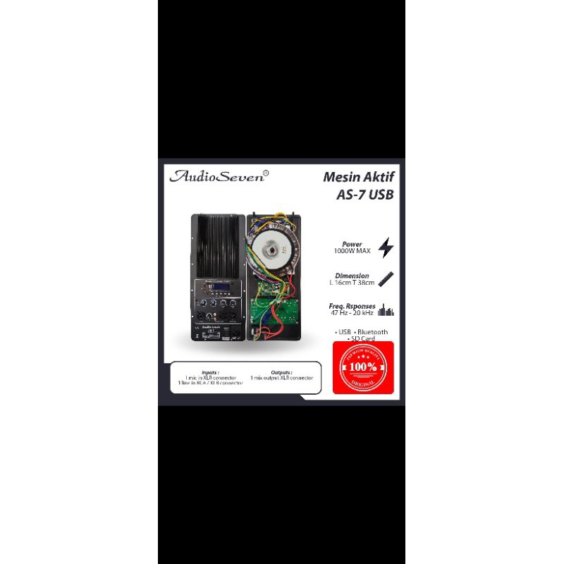 Mesin Speaker Aktif / Power Kit Aktif Audio Seven AS-7 USB Original -- 1000 Watt