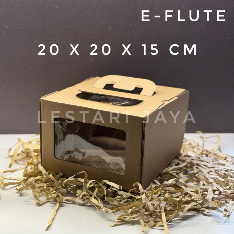 

Box E-Flute Gable Box / Box Jinjing 20x20x15 cm untuk Hampers Cake dll