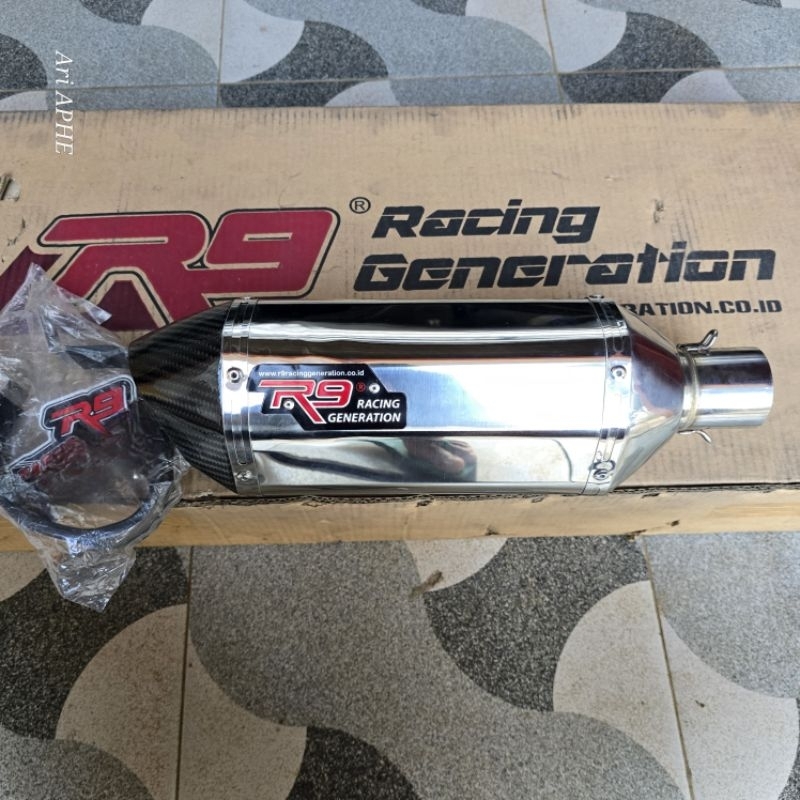slincer silincer knalpot R9 MOTEGI old emblem original kondisi new