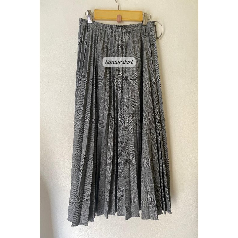 Uniqlo Accordion Pleated Skirt | Tartan Skirt | Rok motif HS