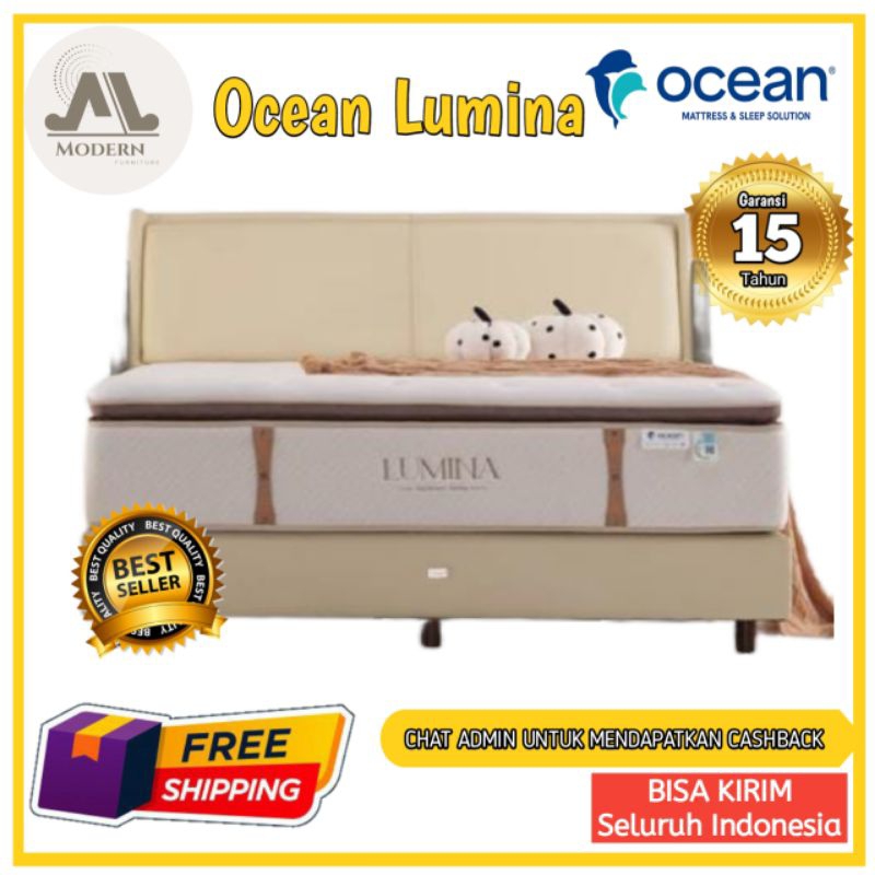 TERMURAH!!! Springbed OCEAN Spring Latex Lumina Full Set - Tegal